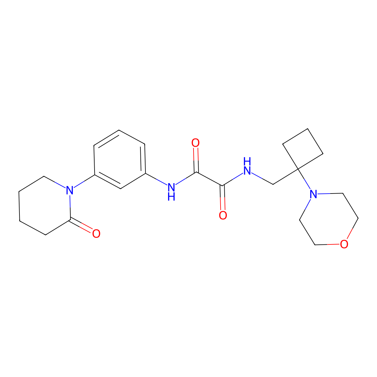 N-{[1-(morpholin-4-yl)cyclobutyl]methyl}-N'-[3-(2-oxopiperidin-1-yl)phenyl]ethanediamide molecular structure, CAS 2380186-37-6