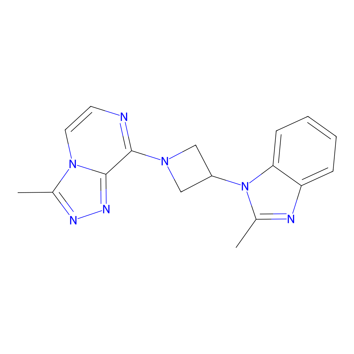 2-methyl-1-(1-{3-methyl-[1,2,4]triazolo[4,3-a]pyrazin-8-yl}azetidin-3-yl)-1H-1,3-benzodiazole molecular structure, CAS 2380186-38-7