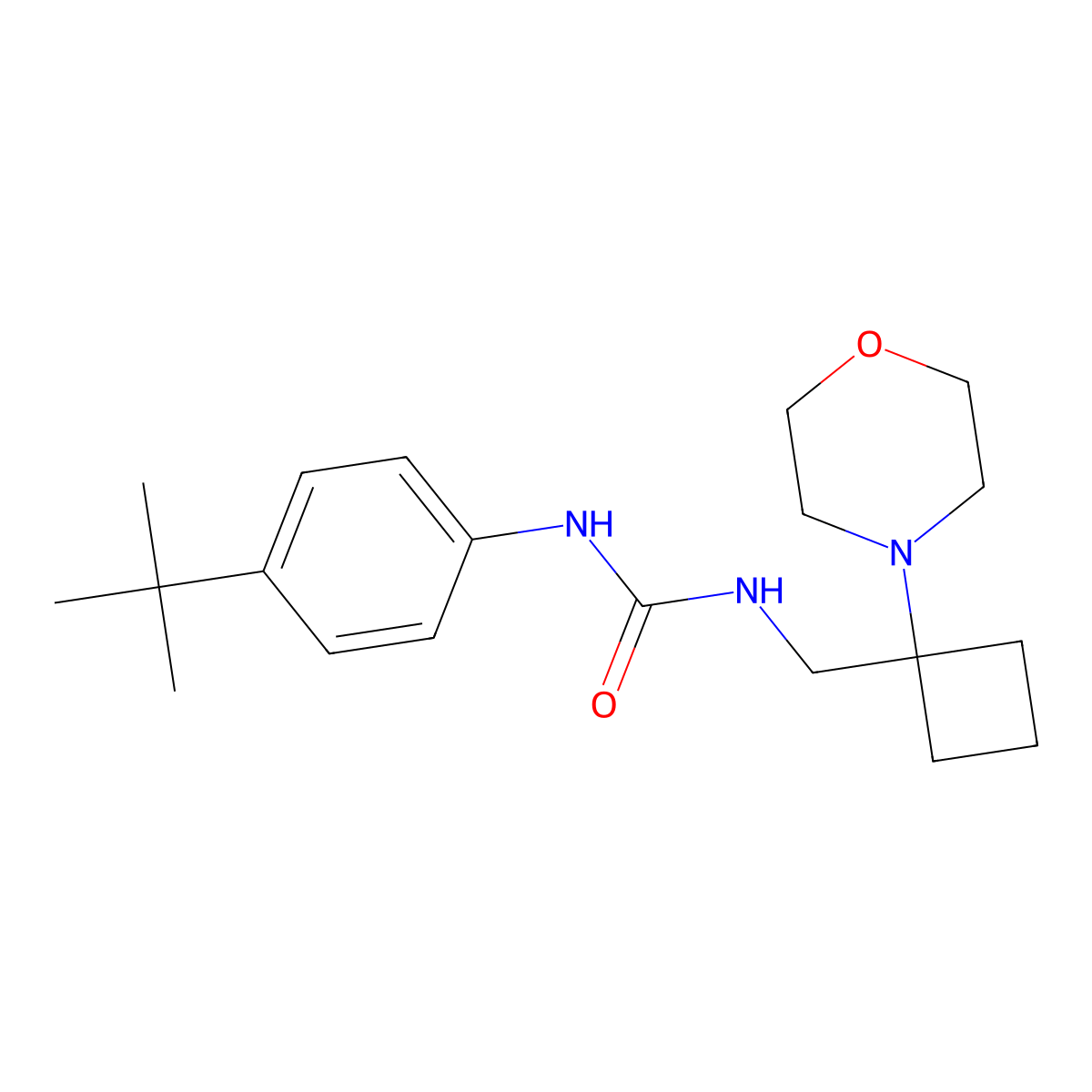 1-(4-Tert-butylphenyl)-3-{[1-(morpholin-4-yl)cyclobutyl]methyl}urea molecular structure, CAS 2380186-42-3