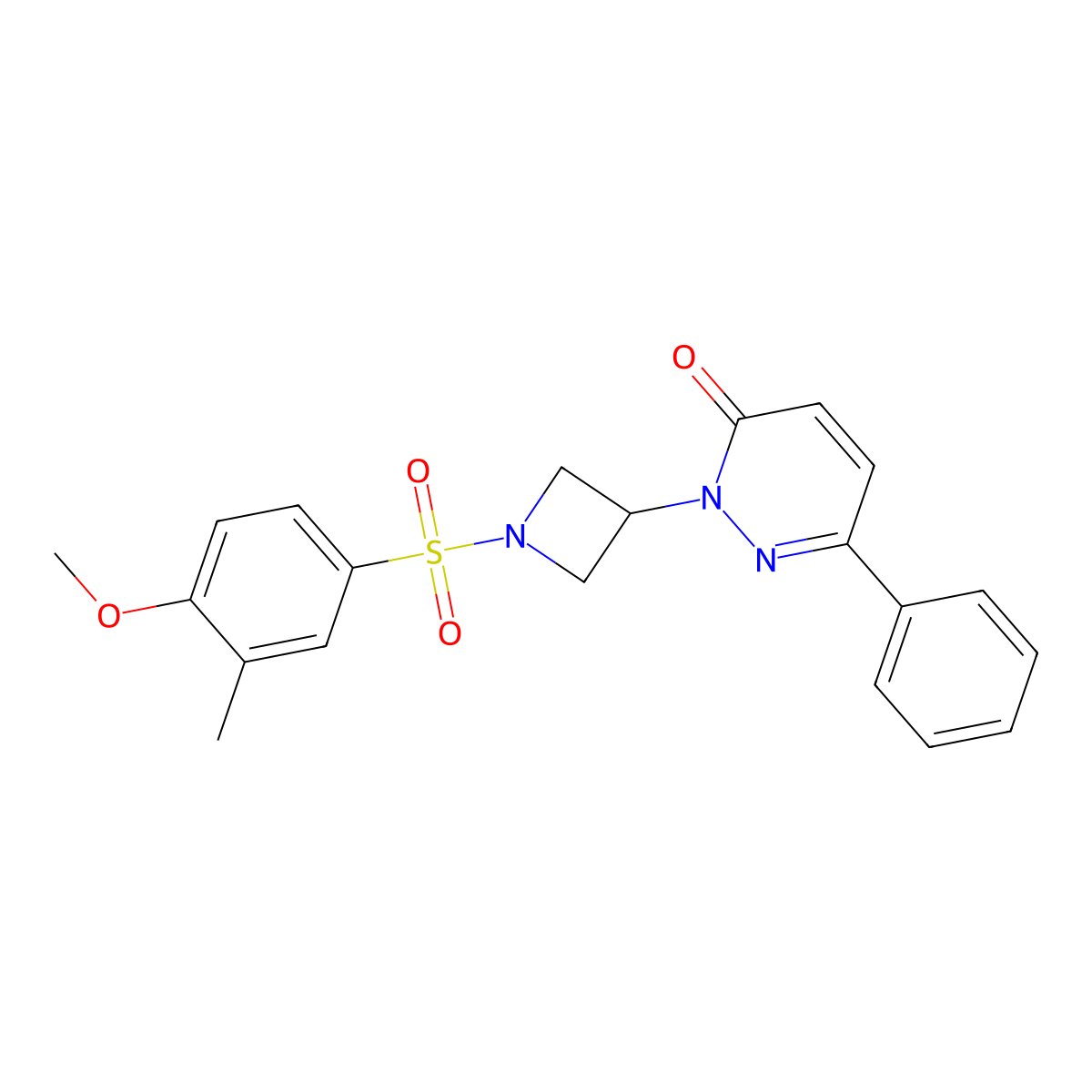2-[1-(4-Methoxy-3-methylbenzenesulfonyl)azetidin-3-yl]-6-phenyl-2,3-dihydropyridazin-3-one molecular structure, CAS 2380186-44-5