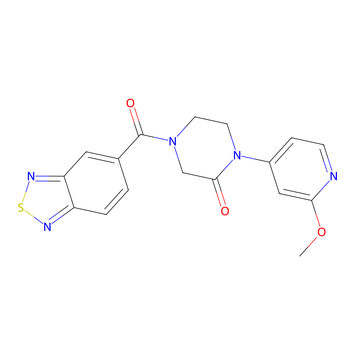 4-(2,1,3-Benzothiadiazole-5-carbonyl)-1-(2-methoxypyridin-4-yl)piperazin-2-one molecular structure, CAS 2380186-46-7