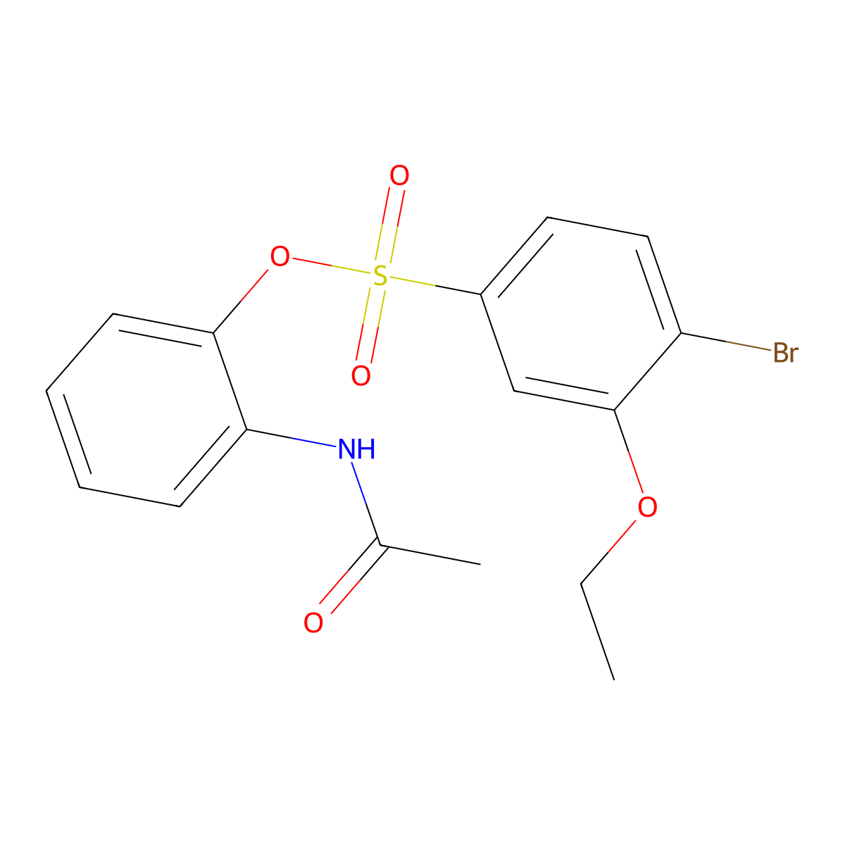 2-(Acetylamino)phenyl 4-bromo-3-ethoxybenzenesulfonate molecular structure, CAS 2380186-50-3