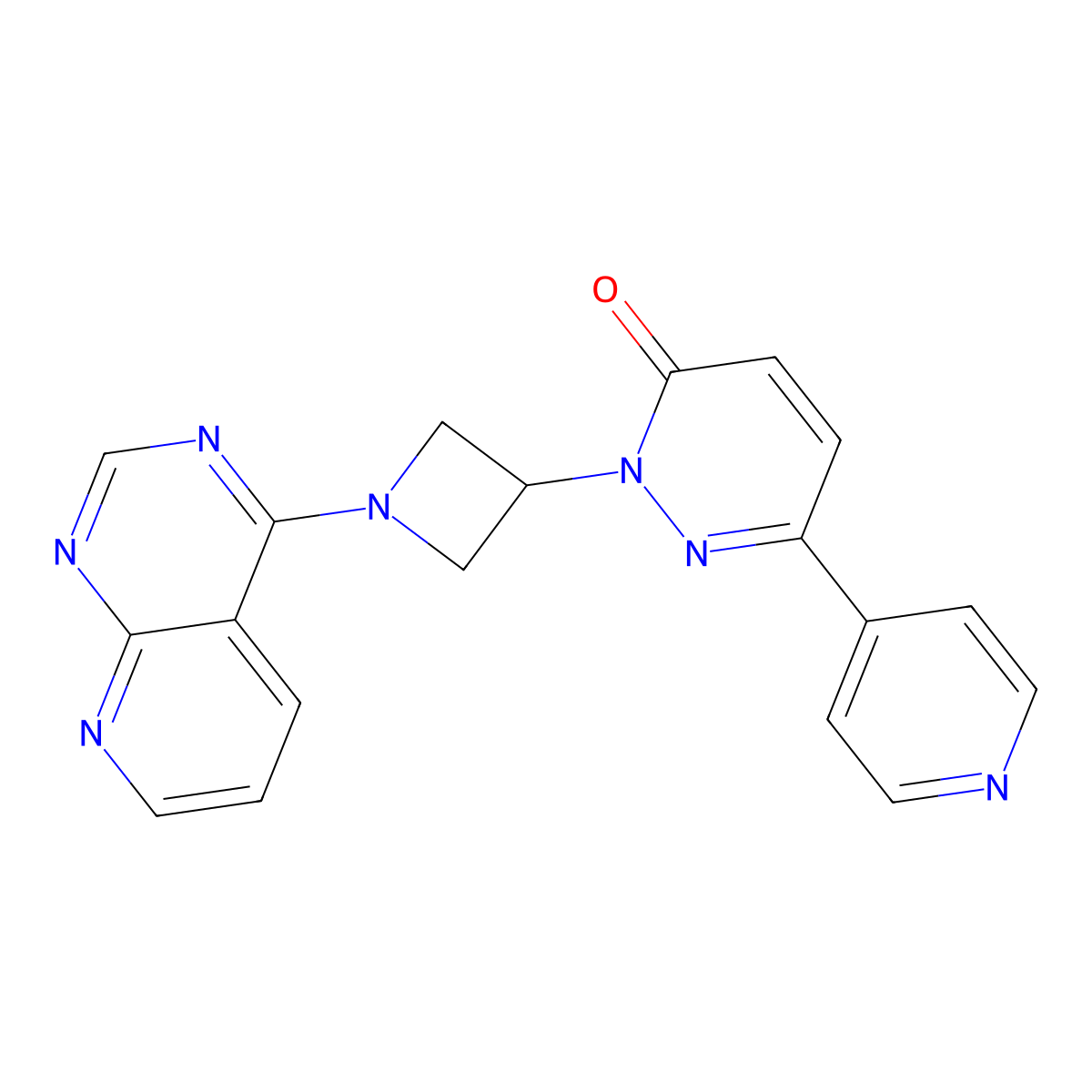 6-(Pyridin-4-yl)-2-(1-{pyrido[2,3-d]pyrimidin-4-yl}azetidin-3-yl)-2,3-dihydropyridazin-3-one molecular structure, CAS 2380186-51-4