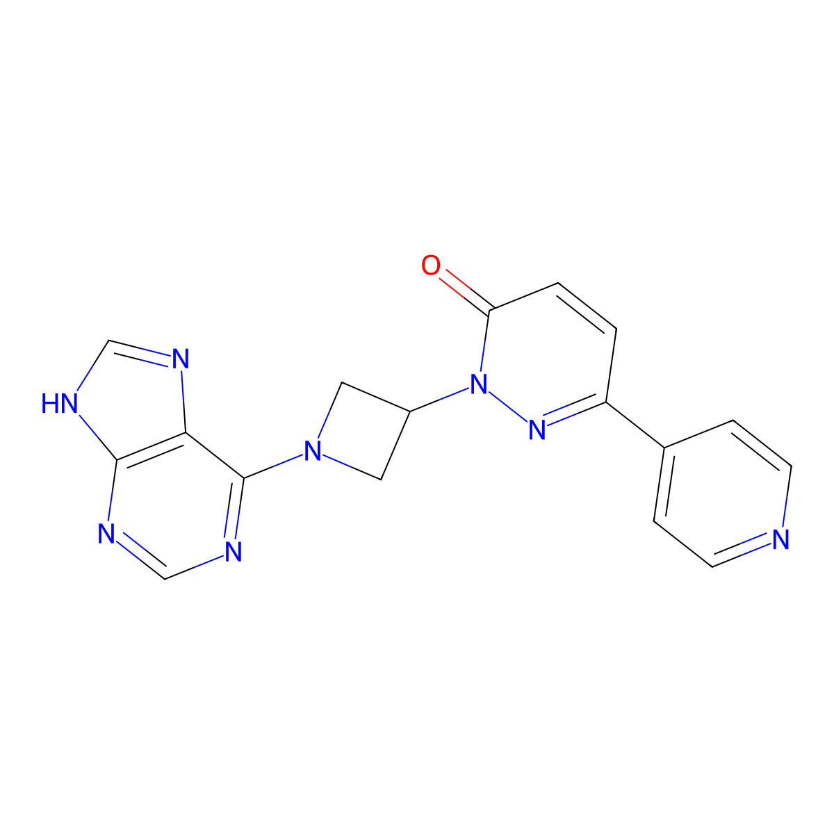 2-[1-(9H-purin-6-yl)azetidin-3-yl]-6-(pyridin-4-yl)-2,3-dihydropyridazin-3-one molecular structure, CAS 2380186-55-8