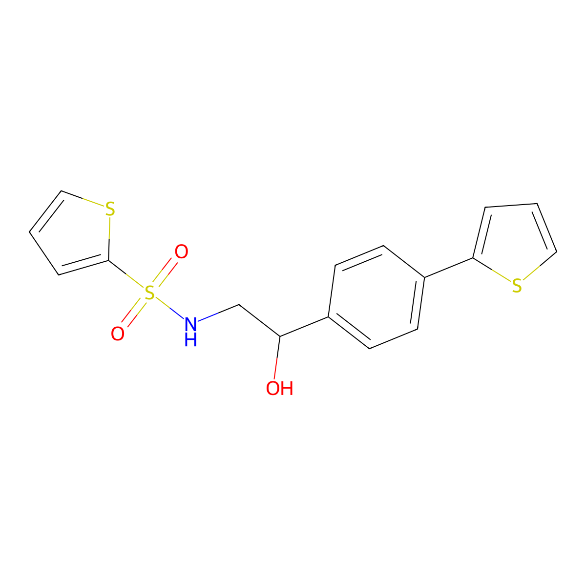 N-{2-hydroxy-2-[4-(thiophen-2-yl)phenyl]ethyl}thiophene-2-sulfonamide molecular structure, CAS 2380186-58-1