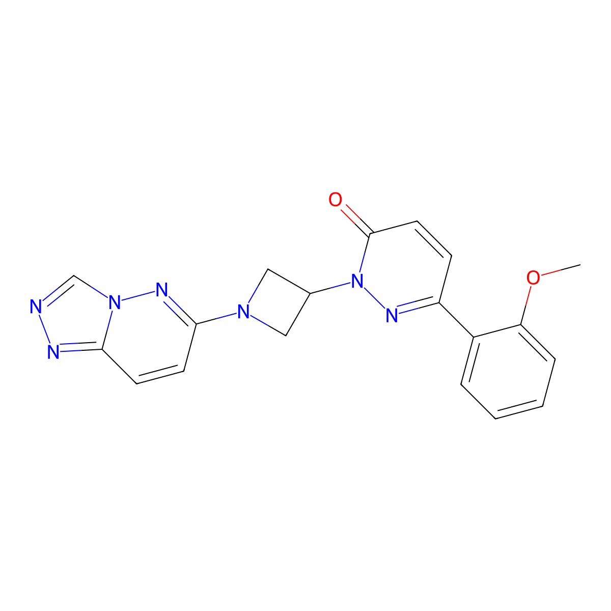 6-(2-Methoxyphenyl)-2-(1-{[1,2,4]triazolo[4,3-b]pyridazin-6-yl}azetidin-3-yl)-2,3-dihydropyridazin-3-one molecular structure, CAS 2380186-60-5