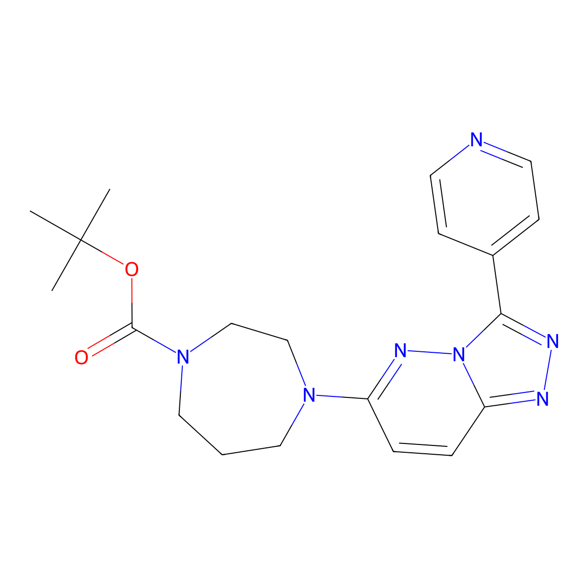 Tert-butyl 4-[3-(pyridin-4-yl)-[1,2,4]triazolo[4,3-b]pyridazin-6-yl]-1,4-diazepane-1-carboxylate molecular structure, CAS 2380186-61-6