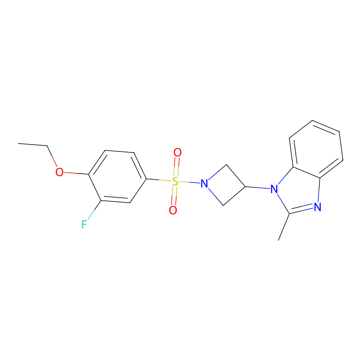 1-[1-(4-ethoxy-3-fluorobenzenesulfonyl)azetidin-3-yl]-2-methyl-1H-1,3-benzodiazole molecular structure, CAS 2380186-67-2