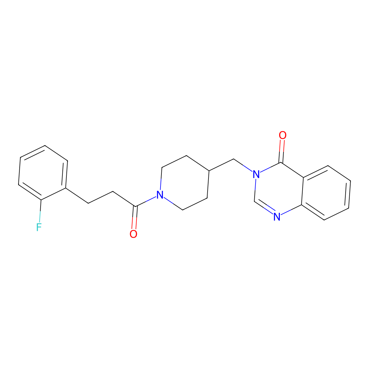 3-({1-[3-(2-Fluorophenyl)propanoyl]piperidin-4-yl}methyl)-3,4-dihydroquinazolin-4-one molecular structure, CAS 2380186-73-0