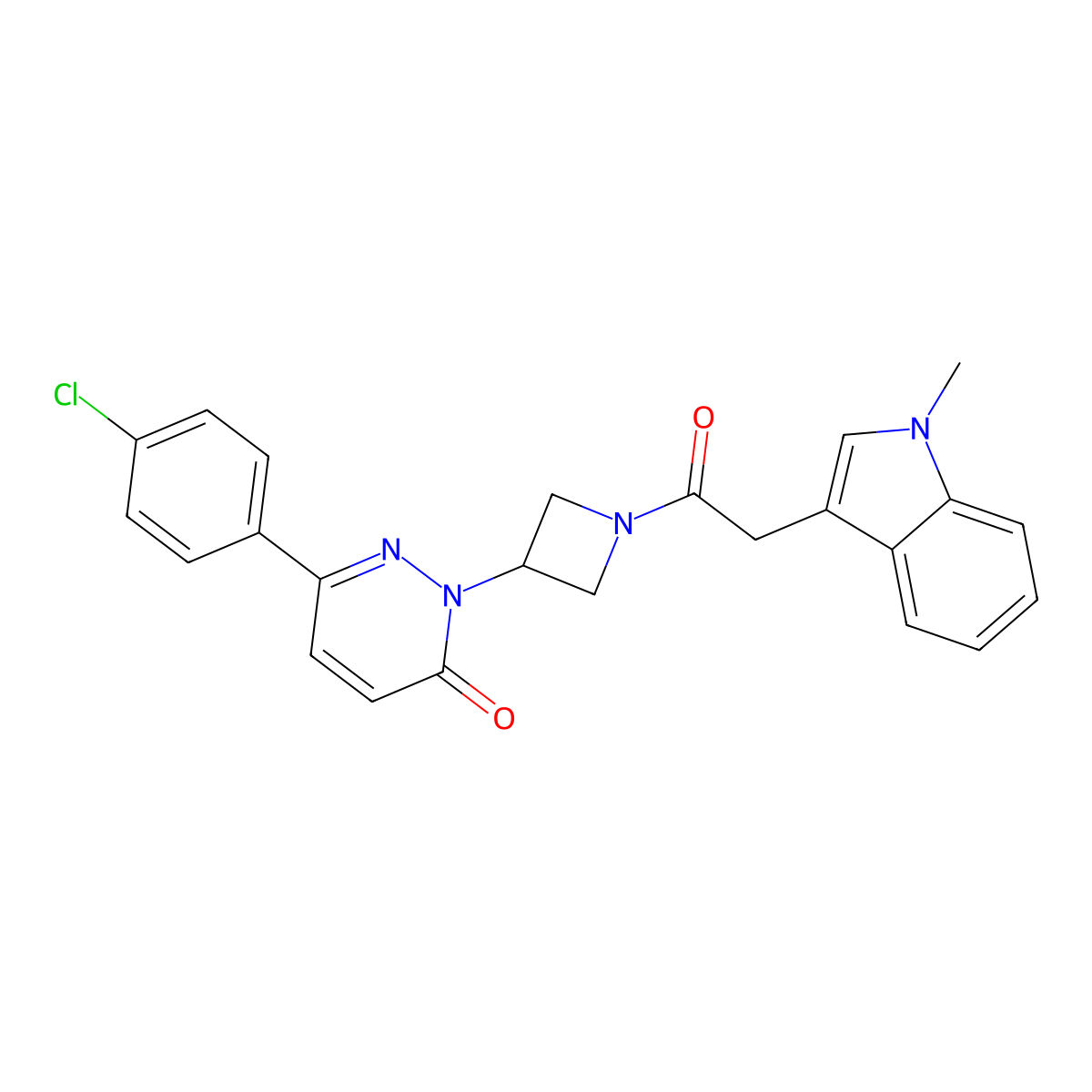 6-(4-Chlorophenyl)-2-[1-[2-(1-methylindol-3-yl)acetyl]azetidin-3-yl]pyridazin-3-one molecular structure, CAS 2380186-85-4