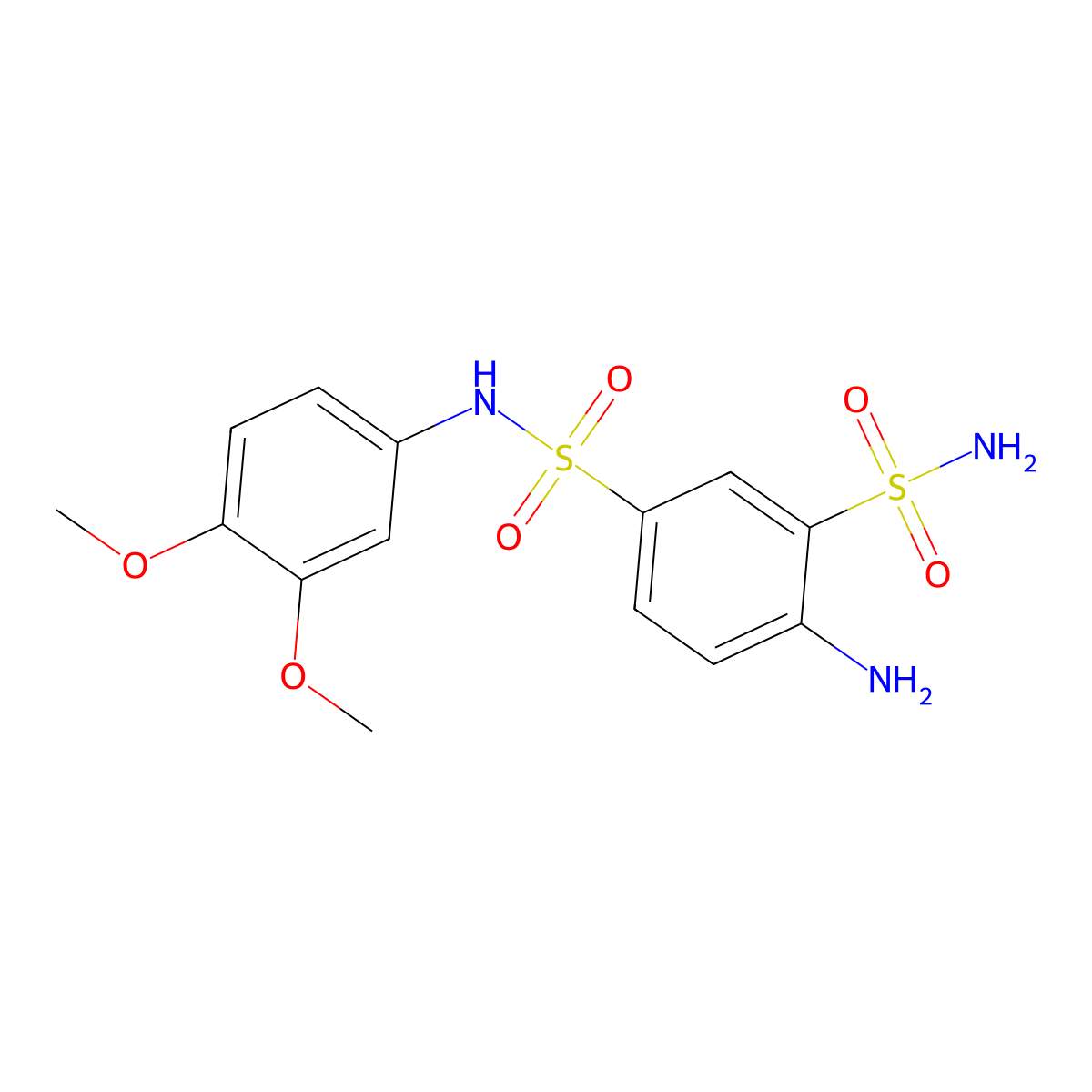 4-amino-N1-(3,4-dimethoxyphenyl)benzene-1,3-disulfonamide molecular structure, CAS 2380186-87-6