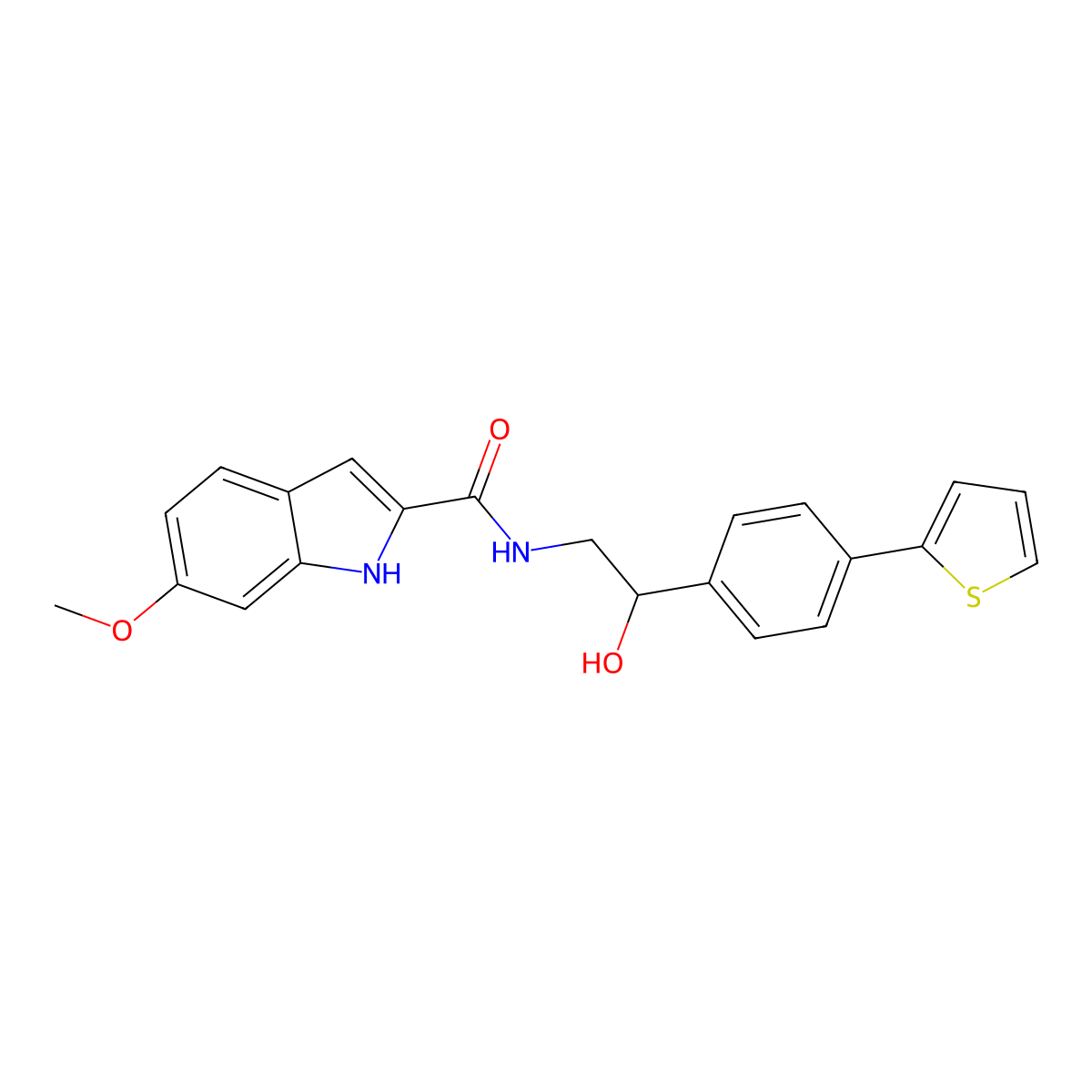 N-{2-hydroxy-2-[4-(thiophen-2-yl)phenyl]ethyl}-6-methoxy-1H-indole-2-carboxamide molecular structure, CAS 2380186-91-2