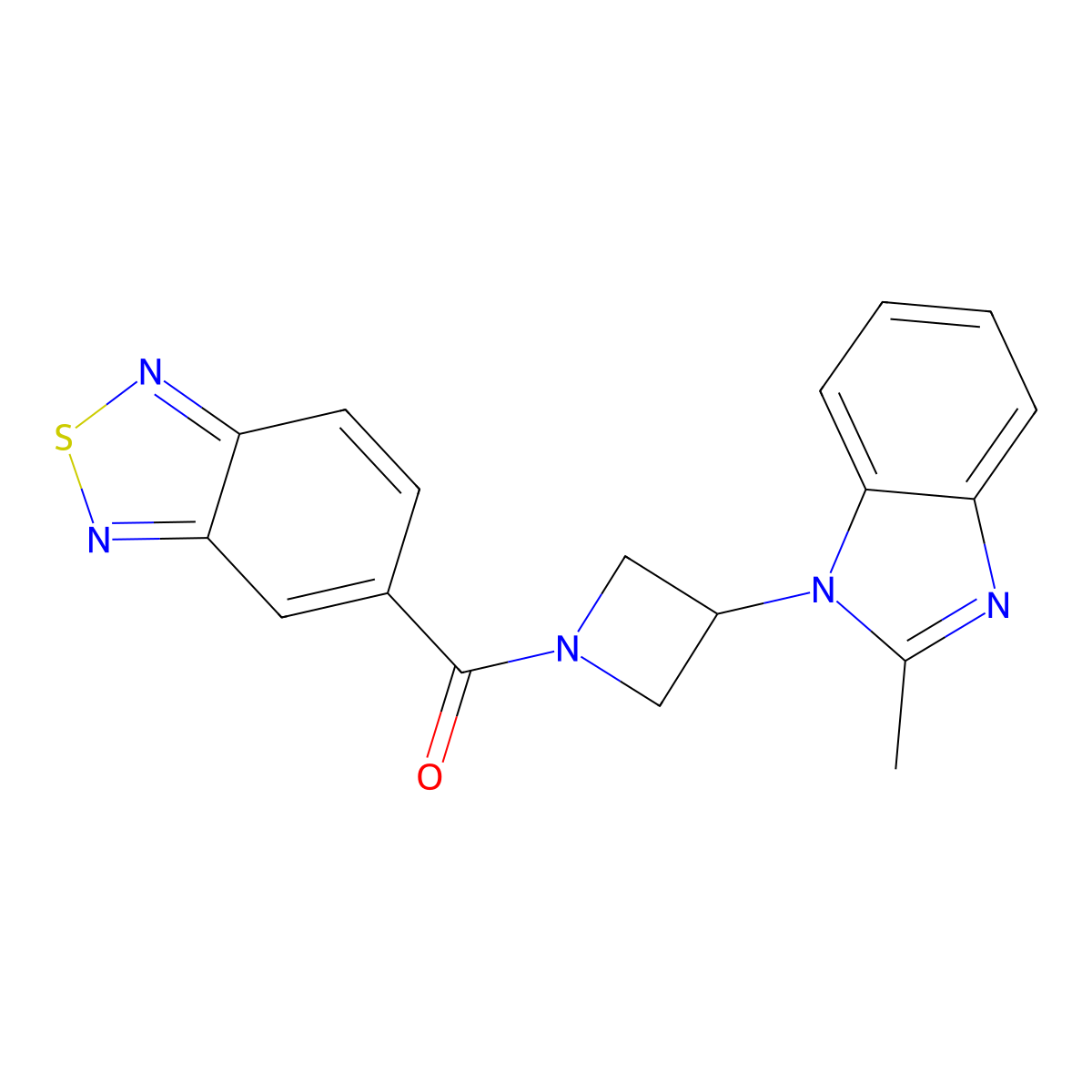 5-[3-(2-methyl-1H-1,3-benzodiazol-1-yl)azetidine-1-carbonyl]-2,1,3-benzothiadiazole molecular structure, CAS 2380186-92-3