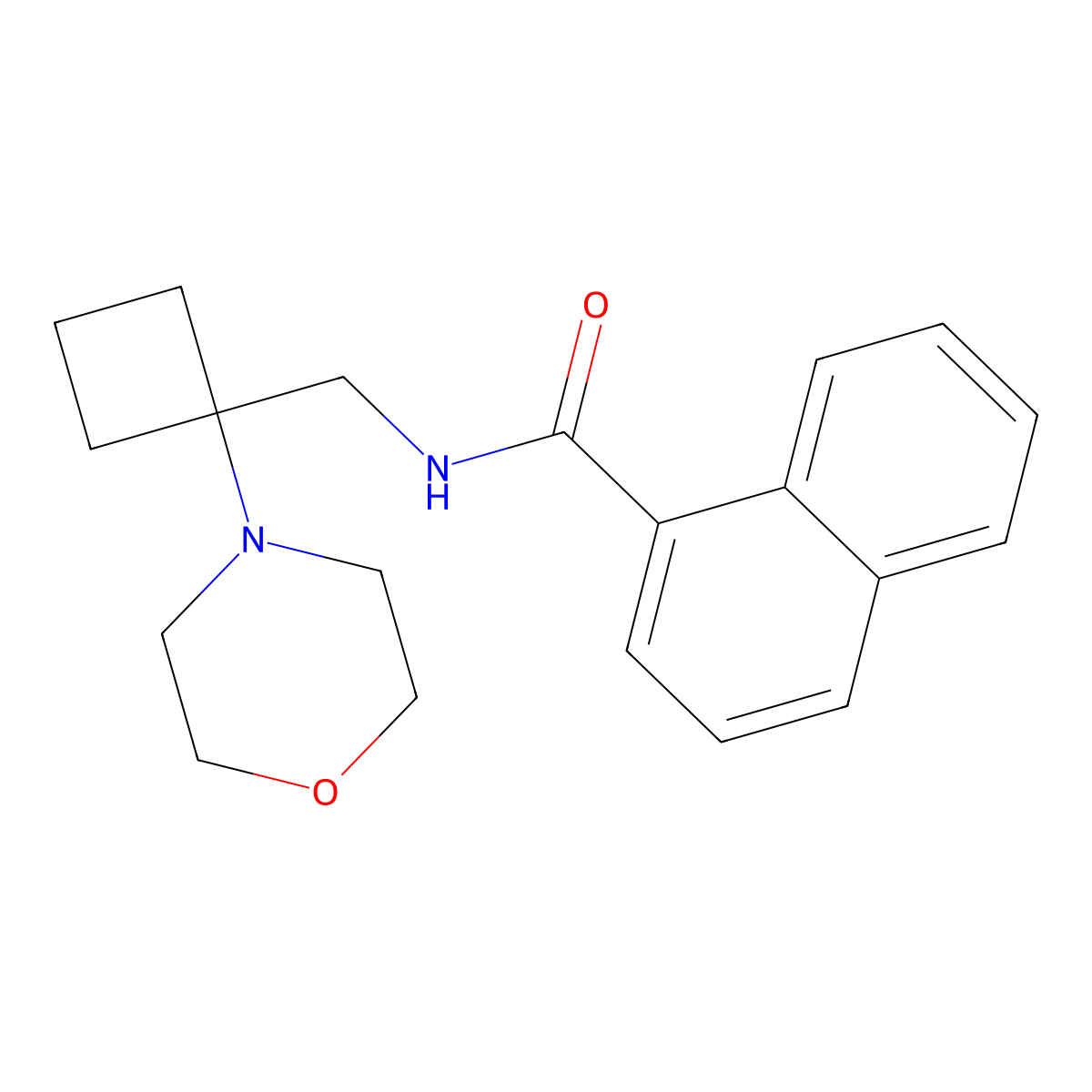 N-{[1-(morpholin-4-yl)cyclobutyl]methyl}naphthalene-1-carboxamide molecular structure, CAS 2380186-96-7