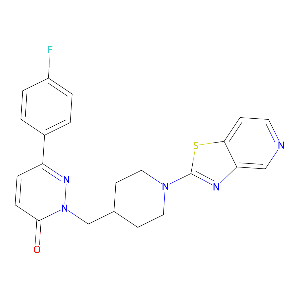 6-(4-Fluorophenyl)-2-[(1-{[1,3]thiazolo[4,5-c]pyridin-2-yl}piperidin-4-yl)methyl]-2,3-dihydropyridazin-3-one molecular structure, CAS 2380187-16-4