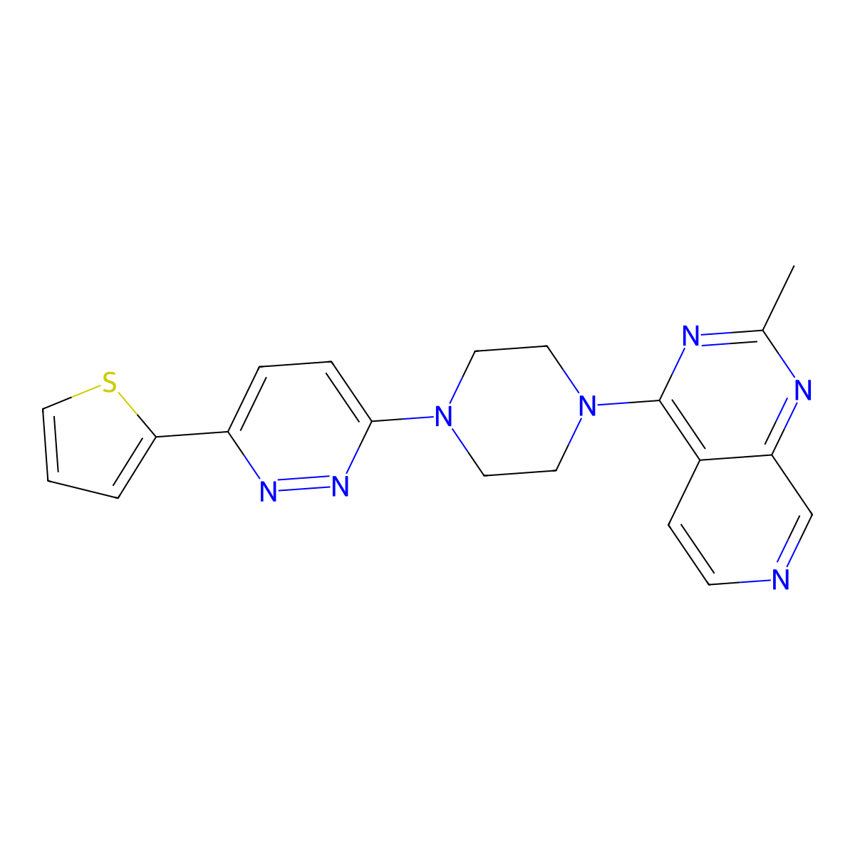 3-(4-{2-Methylpyrido[3,4-d]pyrimidin-4-yl}piperazin-1-yl)-6-(thiophen-2-yl)pyridazine molecular structure, CAS 2380187-17-5