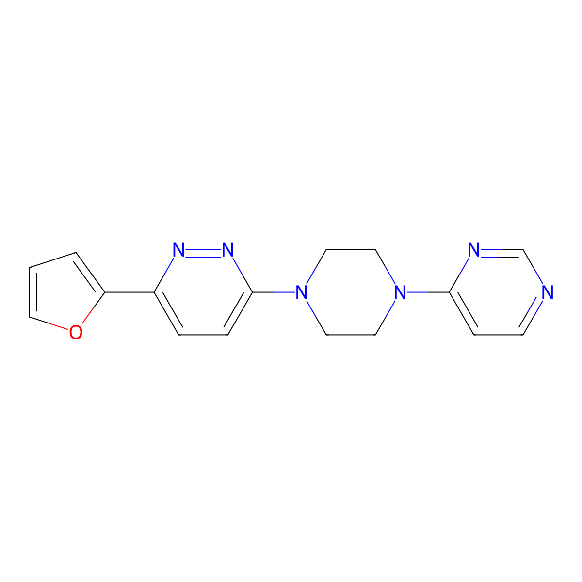 3-(Furan-2-yl)-6-[4-(pyrimidin-4-yl)piperazin-1-yl]pyridazine molecular structure, CAS 2380187-28-8