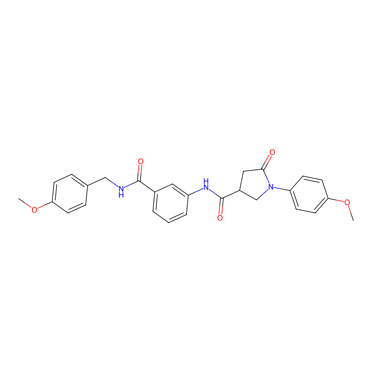 1-(4-methoxyphenyl)-N-(3-{[(4-methoxyphenyl)methyl]carbamoyl}phenyl)-5-oxopyrrolidine-3-carboxamide molecular structure, CAS 2380187-30-2