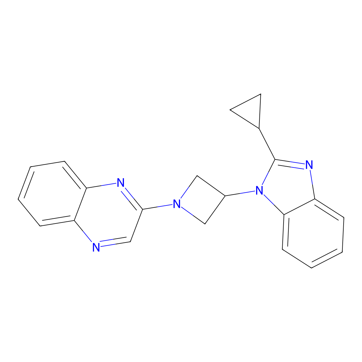 2-[3-(2-cyclopropyl-1H-1,3-benzodiazol-1-yl)azetidin-1-yl]quinoxaline molecular structure, CAS 2380187-33-5