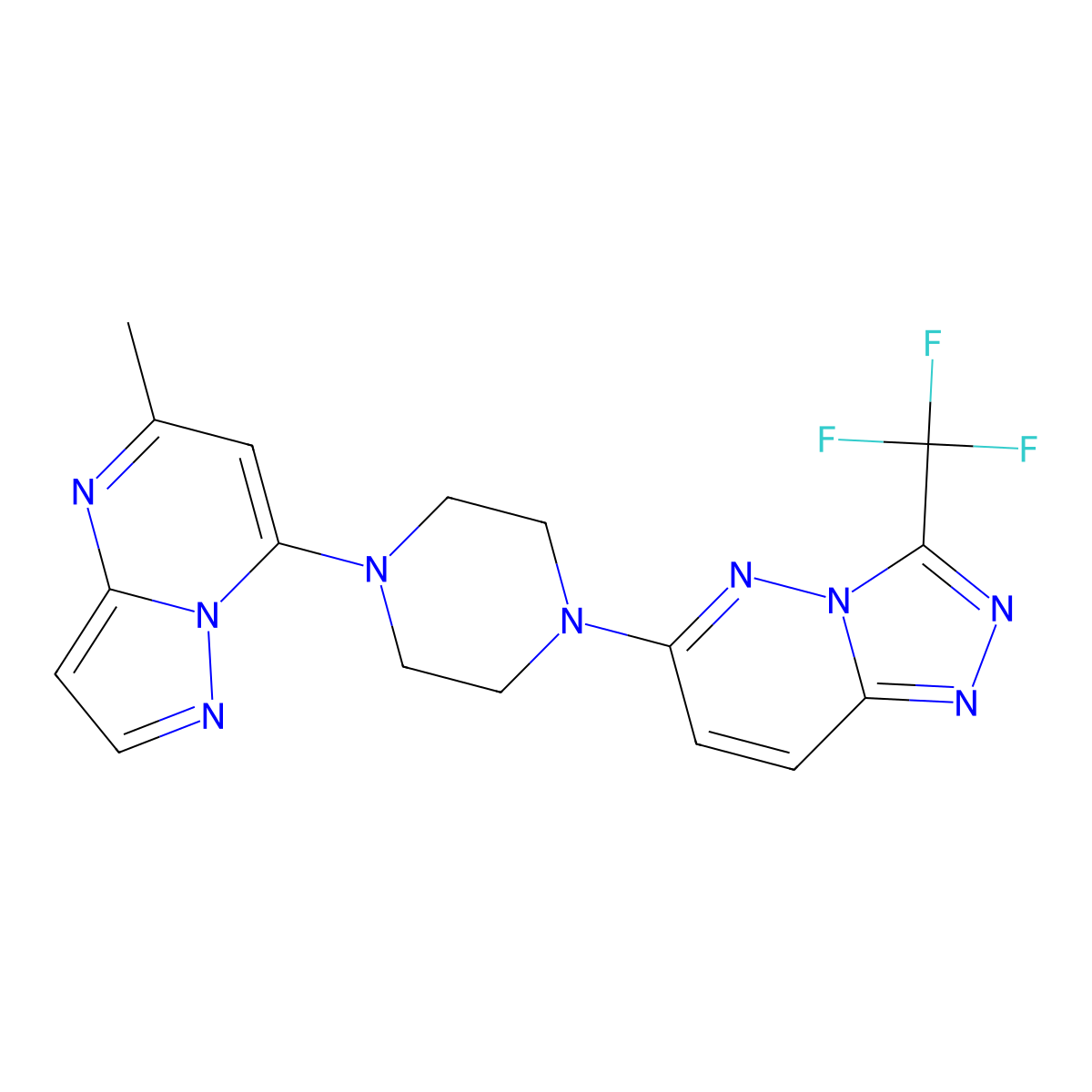 1-{5-Methylpyrazolo[1,5-a]pyrimidin-7-yl}-4-[3-(trifluoromethyl)-[1,2,4]triazolo[4,3-b]pyridazin-6-yl]piperazine molecular structure, CAS 2380187-42-6