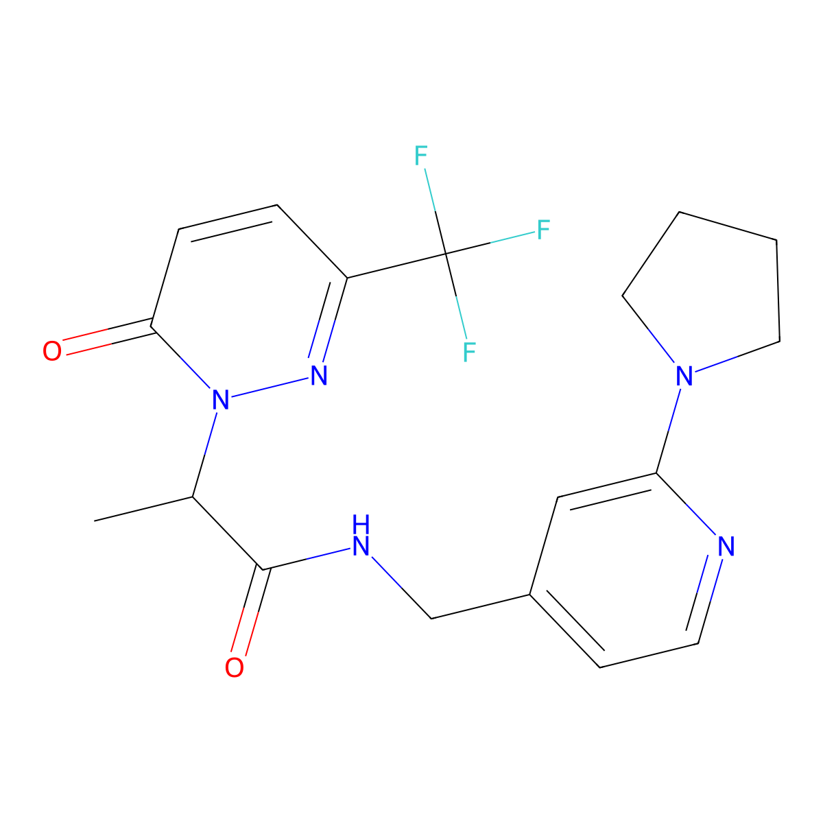 2-[6-oxo-3-(trifluoromethyl)-1,6-dihydropyridazin-1-yl]-N-{[2-(pyrrolidin-1-yl)pyridin-4-yl]methyl}propanamide molecular structure, CAS 2380187-43-7