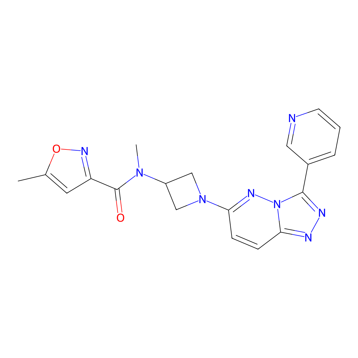 N,5-dimethyl-N-{1-[3-(pyridin-3-yl)-[1,2,4]triazolo[4,3-b]pyridazin-6-yl]azetidin-3-yl}-1,2-oxazole-3-carboxamide molecular structure, CAS 2380187-46-0