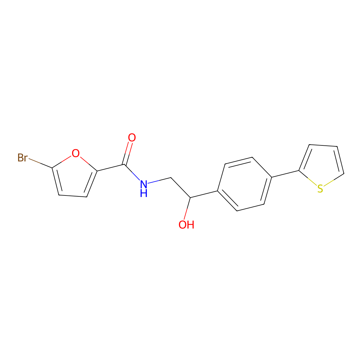 5-bromo-N-{2-hydroxy-2-[4-(thiophen-2-yl)phenyl]ethyl}furan-2-carboxamide molecular structure, CAS 2380187-50-6