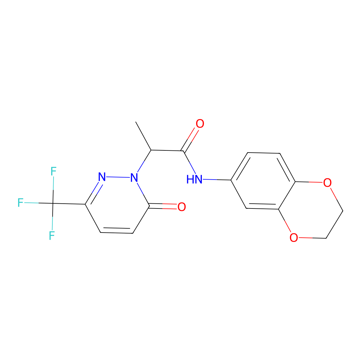 N-(2,3-dihydro-1,4-benzodioxin-6-yl)-2-[6-oxo-3-(trifluoromethyl)-1,6-dihydropyridazin-1-yl]propanamide molecular structure, CAS 2380187-62-0