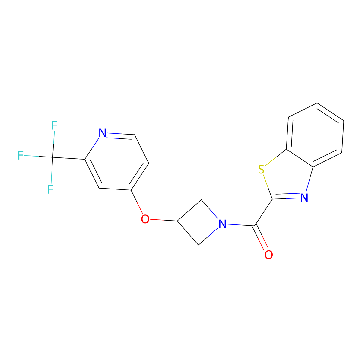 2-(3-{[2-(Trifluoromethyl)pyridin-4-yl]oxy}azetidine-1-carbonyl)-1,3-benzothiazole molecular structure, CAS 2380187-65-3