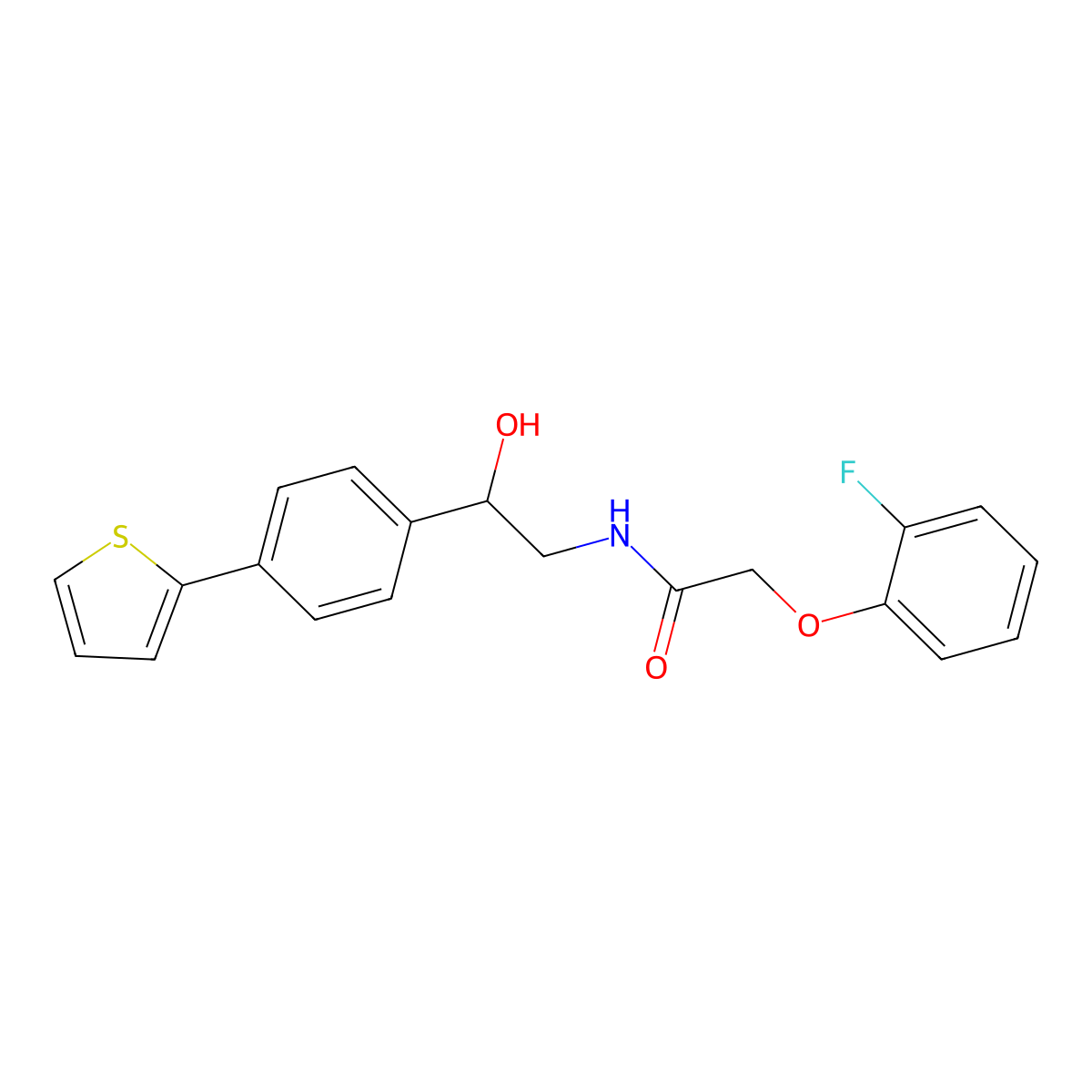 2-(2-fluorophenoxy)-N-{2-hydroxy-2-[4-(thiophen-2-yl)phenyl]ethyl}acetamide molecular structure, CAS 2380187-68-6