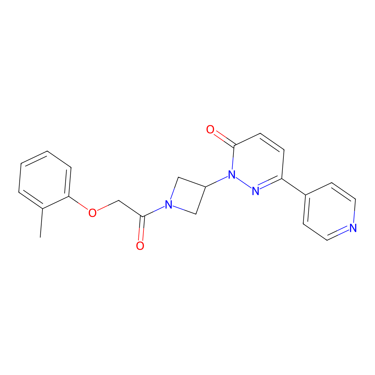 2-{1-[2-(2-Methylphenoxy)acetyl]azetidin-3-yl}-6-(pyridin-4-yl)-2,3-dihydropyridazin-3-one molecular structure, CAS 2380187-71-1