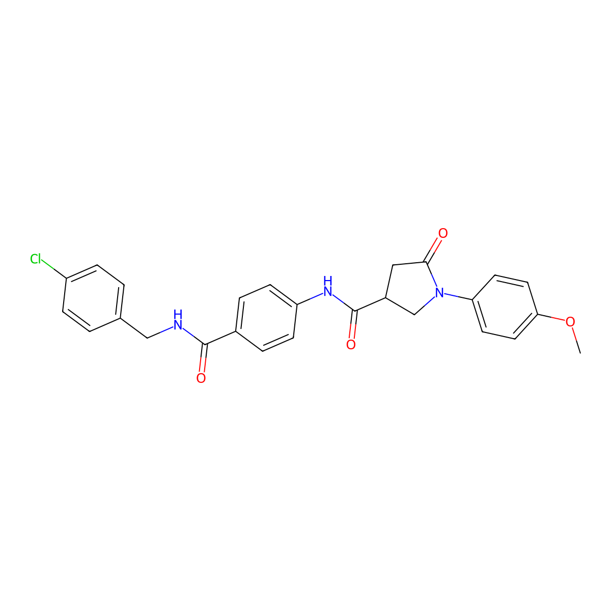 N-(4-{[(4-chlorophenyl)methyl]carbamoyl}phenyl)-1-(4-methoxyphenyl)-5-oxopyrrolidine-3-carboxamide molecular structure, CAS 2380187-75-5