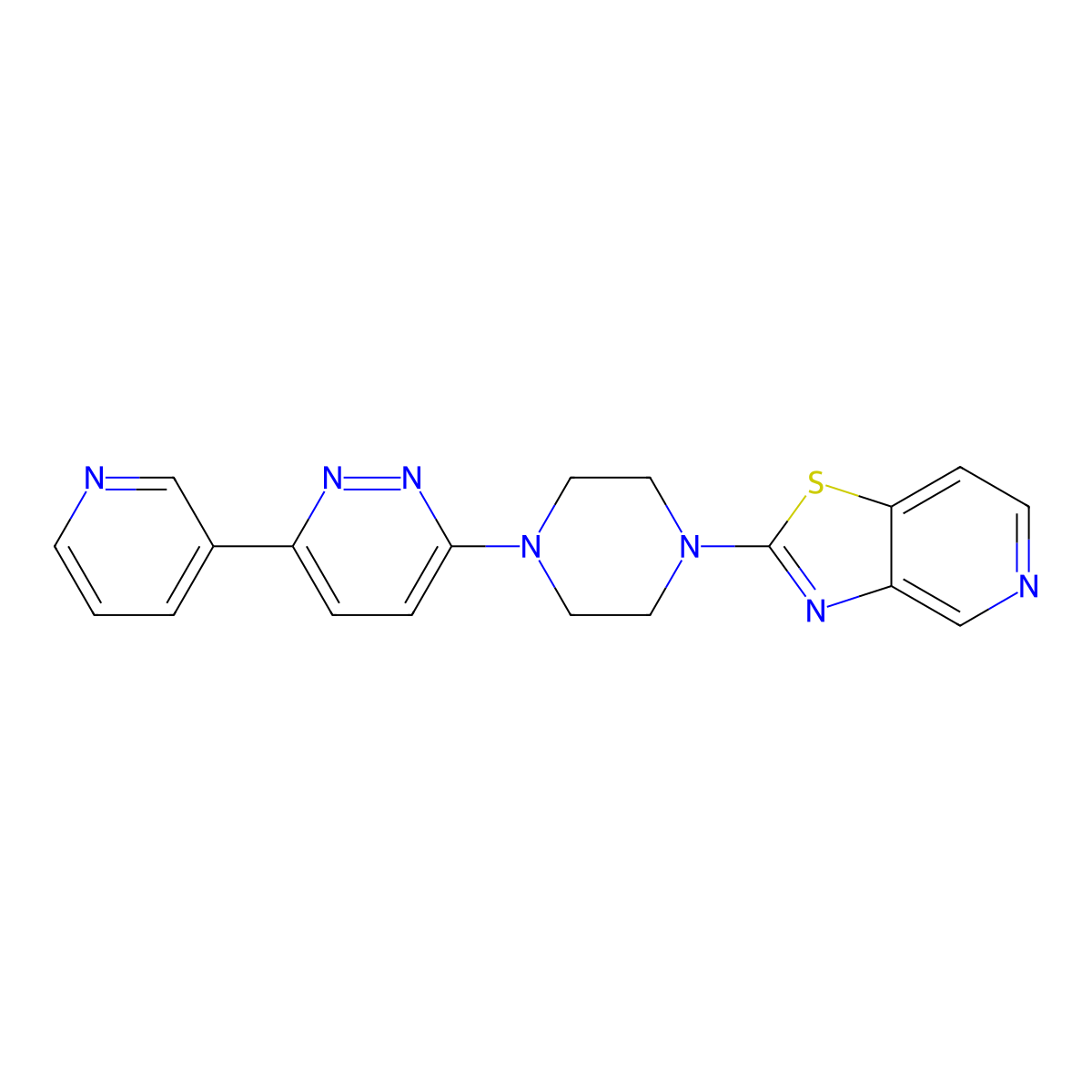3-(Pyridin-3-yl)-6-(4-{[1,3]thiazolo[4,5-c]pyridin-2-yl}piperazin-1-yl)pyridazine molecular structure, CAS 2380187-79-9