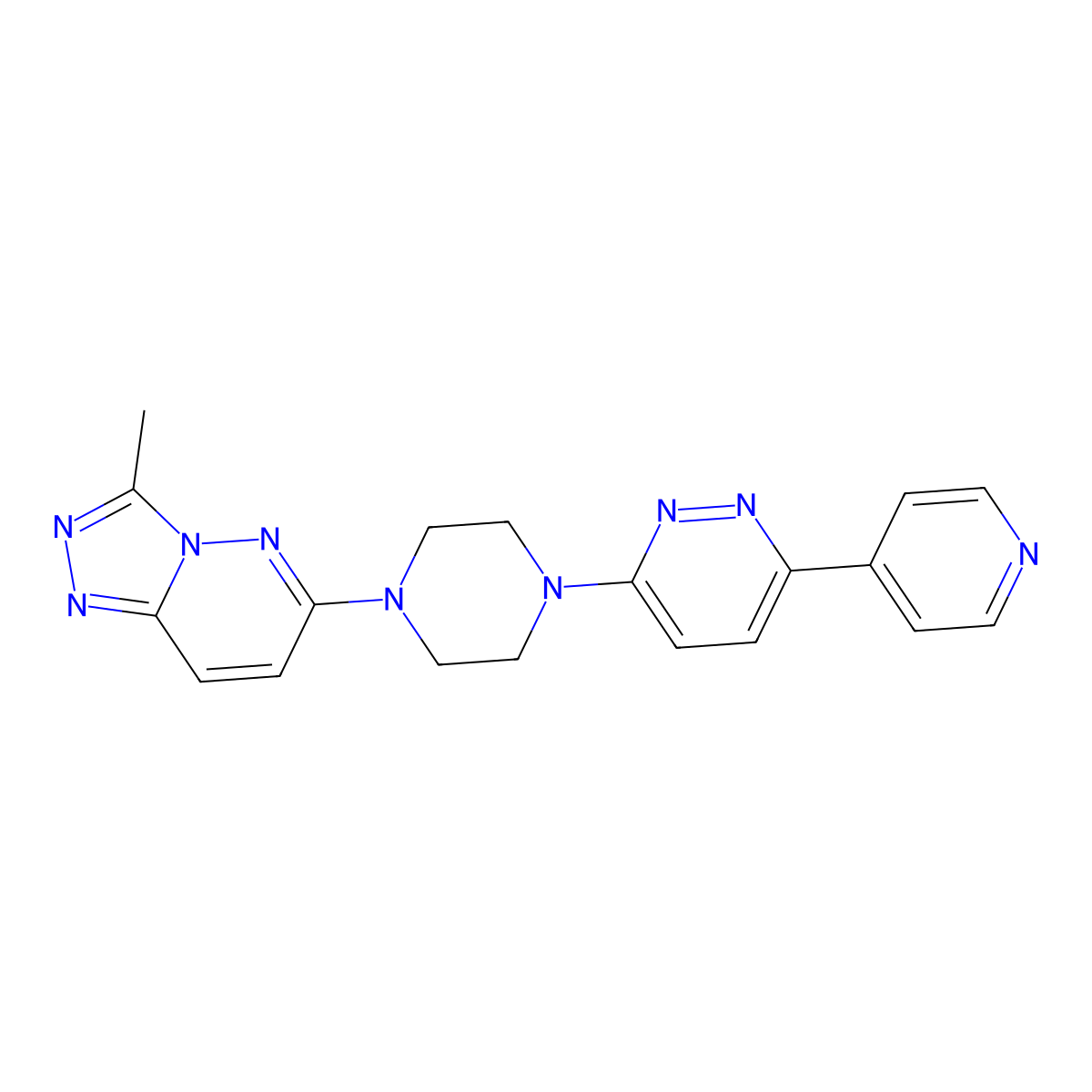 3-(4-{3-Methyl-[1,2,4]triazolo[4,3-b]pyridazin-6-yl}piperazin-1-yl)-6-(pyridin-4-yl)pyridazine molecular structure, CAS 2380187-83-5