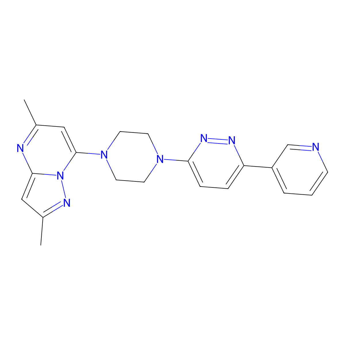 3-(4-{2,5-Dimethylpyrazolo[1,5-a]pyrimidin-7-yl}piperazin-1-yl)-6-(pyridin-3-yl)pyridazine molecular structure, CAS 2380187-84-6