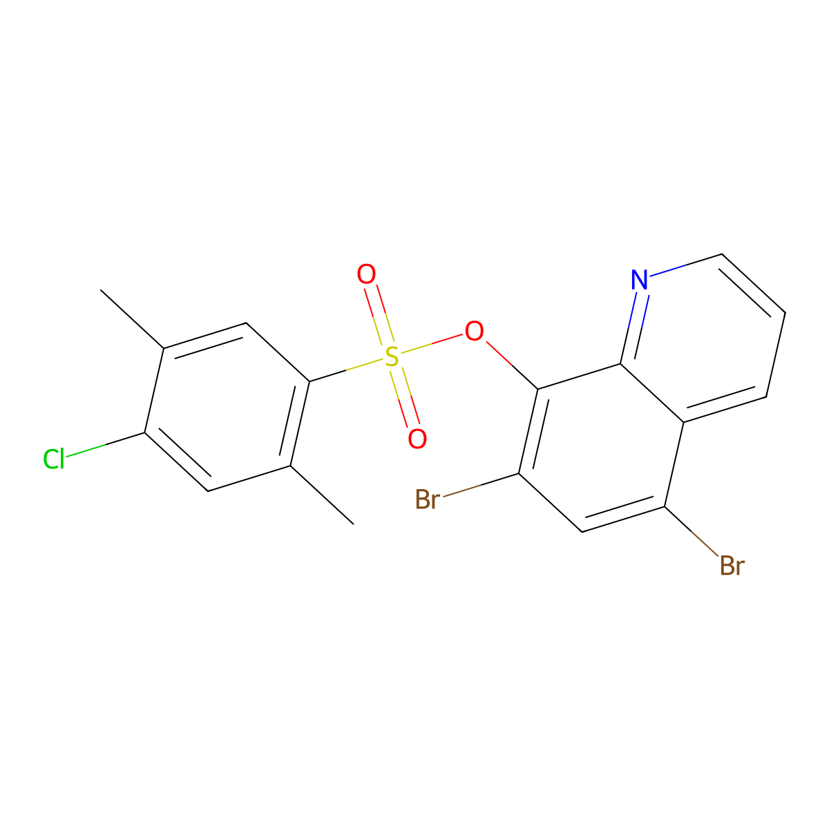 5,7-Dibromoquinolin-8-yl 4-chloro-2,5-dimethylbenzene-1-sulfonate molecular structure, CAS 2380187-89-1
