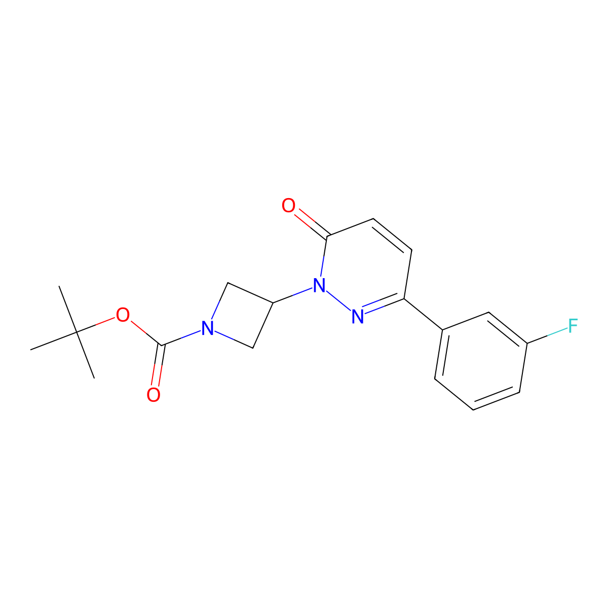 Tert-butyl 3-[3-(3-fluorophenyl)-6-oxo-1,6-dihydropyridazin-1-yl]azetidine-1-carboxylate molecular structure, CAS 2380187-92-6