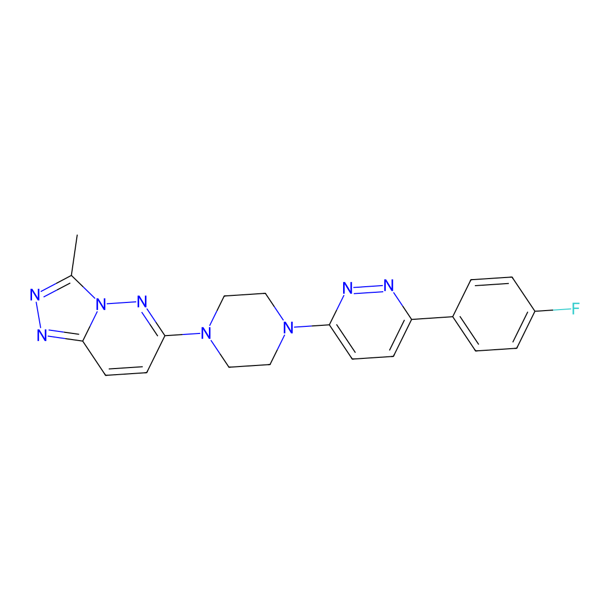 3-(4-Fluorophenyl)-6-(4-{3-methyl-[1,2,4]triazolo[4,3-b]pyridazin-6-yl}piperazin-1-yl)pyridazine molecular structure, CAS 2380187-96-0