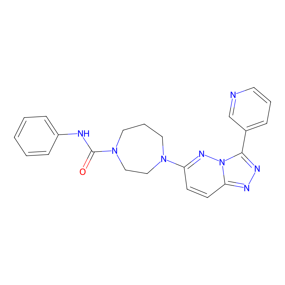 N-phenyl-4-[3-(pyridin-3-yl)-[1,2,4]triazolo[4,3-b]pyridazin-6-yl]-1,4-diazepane-1-carboxamide molecular structure, CAS 2380188-01-0