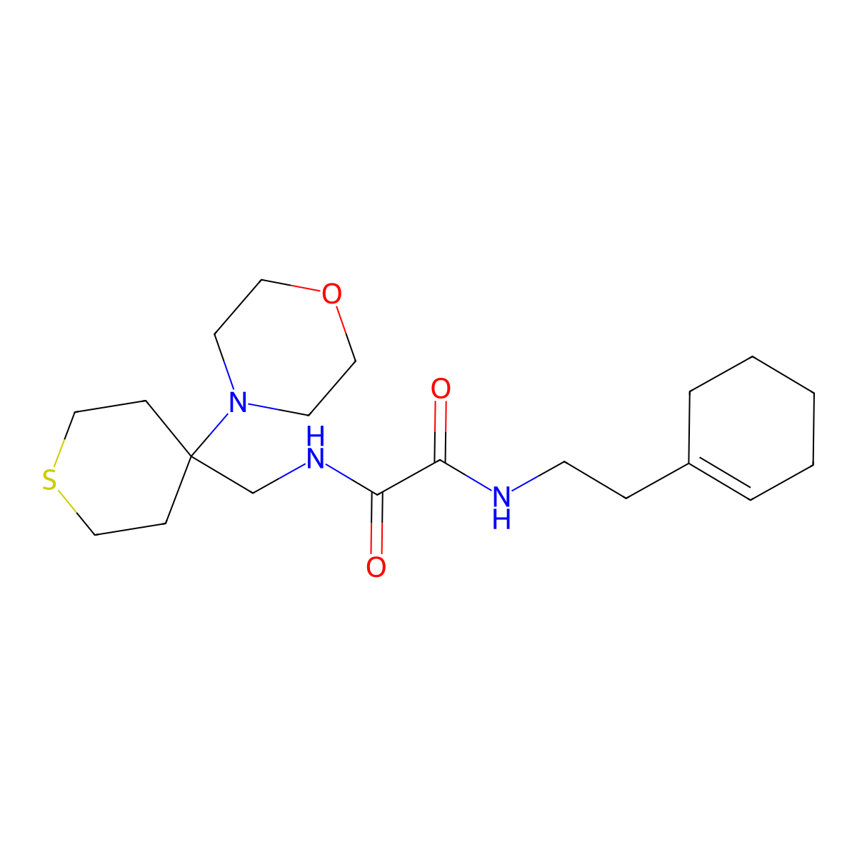 N'-[2-(cyclohex-1-en-1-yl)ethyl]-N-{[4-(morpholin-4-yl)thian-4-yl]methyl}ethanediamide molecular structure, CAS 2380188-02-1