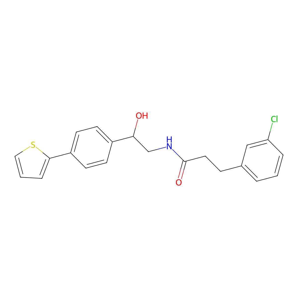3-(3-chlorophenyl)-N-{2-hydroxy-2-[4-(thiophen-2-yl)phenyl]ethyl}propanamide molecular structure, CAS 2380188-15-6