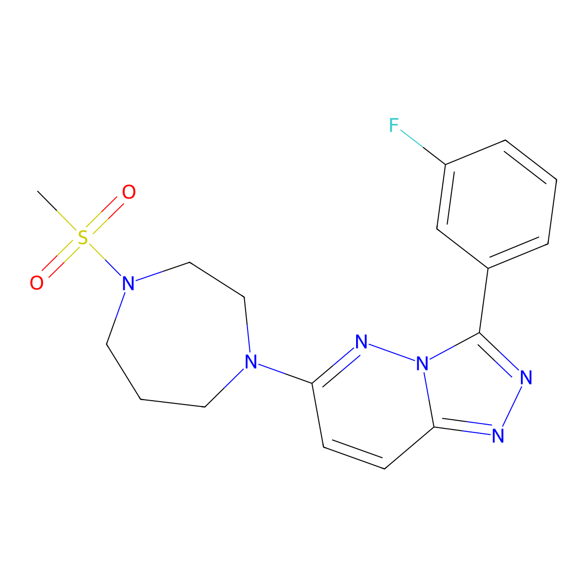 1-[3-(3-Fluorophenyl)-[1,2,4]triazolo[4,3-b]pyridazin-6-yl]-4-methanesulfonyl-1,4-diazepane molecular structure, CAS 2380188-22-5
