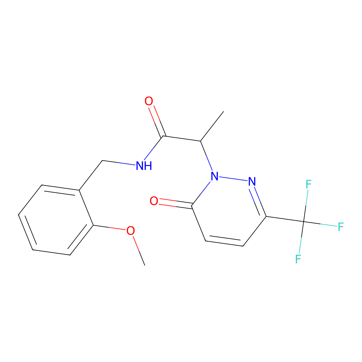 N-[(2-methoxyphenyl)methyl]-2-[6-oxo-3-(trifluoromethyl)-1,6-dihydropyridazin-1-yl]propanamide molecular structure, CAS 2380188-26-9