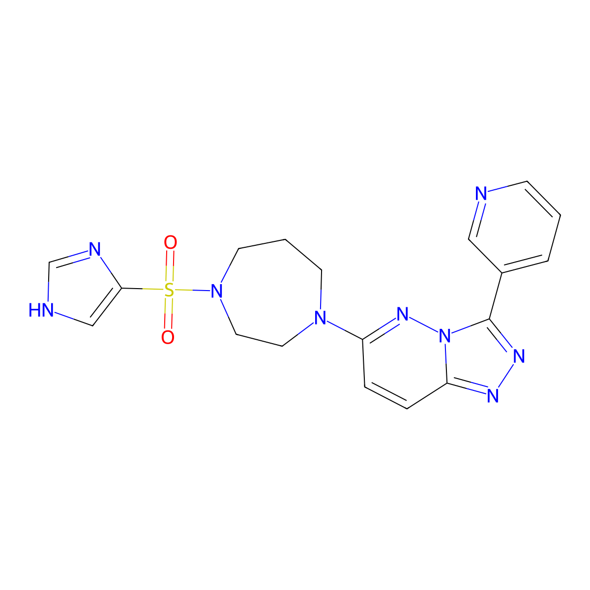 1-(1H-imidazole-4-sulfonyl)-4-[3-(pyridin-3-yl)-[1,2,4]triazolo[4,3-b]pyridazin-6-yl]-1,4-diazepane molecular structure, CAS 2380188-32-7