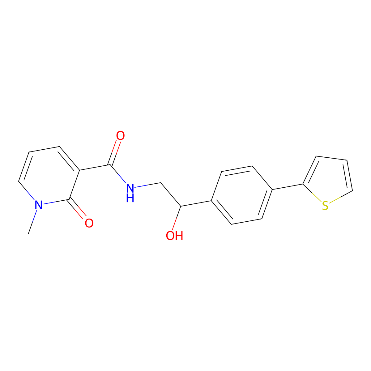 N-{2-hydroxy-2-[4-(thiophen-2-yl)phenyl]ethyl}-1-methyl-2-oxo-1,2-dihydropyridine-3-carboxamide molecular structure, CAS 2380188-34-9