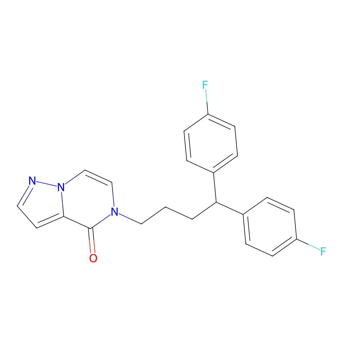 5-[4,4-Bis(4-fluorophenyl)butyl]pyrazolo[1,5-a]pyrazin-4-one molecular structure, CAS 2380188-43-0