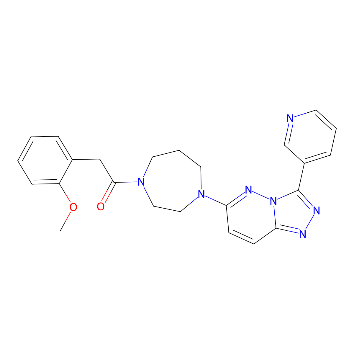 2-(2-Methoxyphenyl)-1-{4-[3-(pyridin-3-yl)-[1,2,4]triazolo[4,3-b]pyridazin-6-yl]-1,4-diazepan-1-yl}ethan-1-one molecular structure, CAS 2380188-45-2
