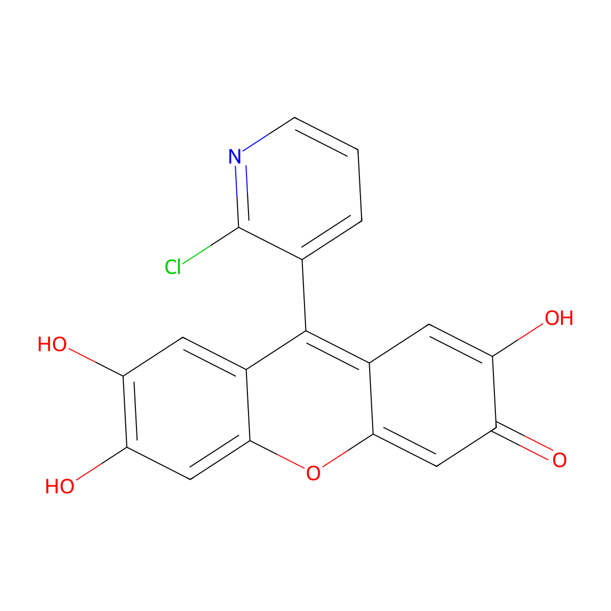 9-(2-chloropyridin-3-yl)-2,6,7-trihydroxy-3H-xanthen-3-one molecular structure, CAS 2380188-48-5