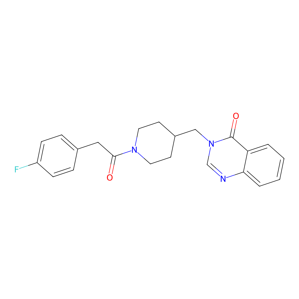 3-({1-[2-(4-Fluorophenyl)acetyl]piperidin-4-yl}methyl)-3,4-dihydroquinazolin-4-one molecular structure, CAS 2380188-54-3