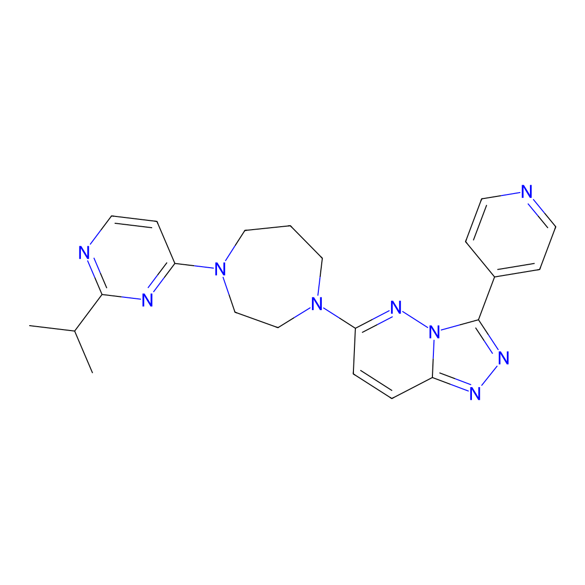 1-[2-(Propan-2-yl)pyrimidin-4-yl]-4-[3-(pyridin-4-yl)-[1,2,4]triazolo[4,3-b]pyridazin-6-yl]-1,4-diazepane molecular structure, CAS 2380188-56-5